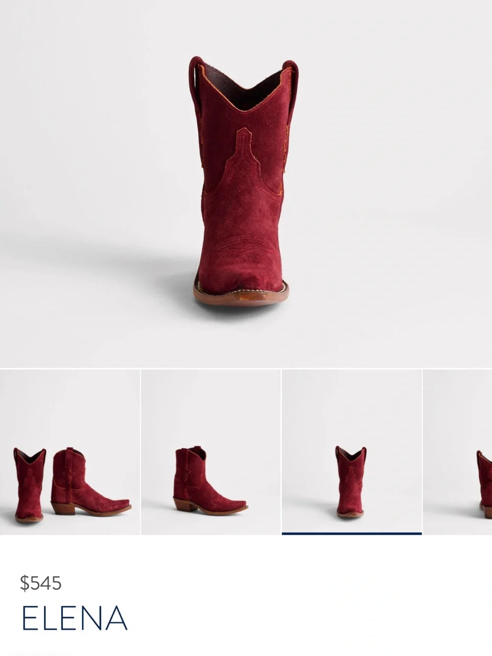 Lucchese Elena Wine Suede Western Ankle Boots